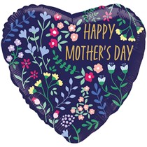 Happy Mother's Day Floral 18" Foil Heart Balloon