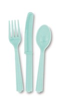 Mint Green Assorted Plastic Cutlery 18pk