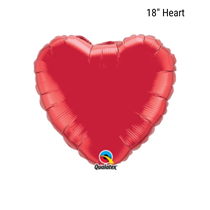  Qualatex Ruby Red 18" Heart Foil Balloon Pkgd