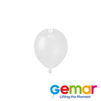 Gemar Metallic White 5" Latex Balloons 50pk