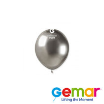 Gemar Shiny Silver 5" Latex Balloons 50pk
