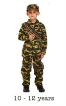 Child Army Soldier Fancy Dress Costume 10 - 12 yrs