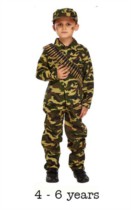 Child Army Soldier Fancy Dress Costume 4 - 6 yrs