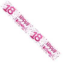 Pink Happy 18th Birthday Foil Banner