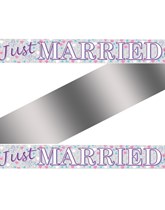 Just Married Holographic Foil Banner