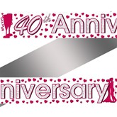 Ruby Red 40th Anniversary Foil Banner