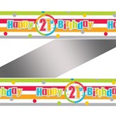 Happy 21st Birthday Rainbow Foil Banner