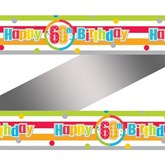 Happy 60th Birthday Rainbow Foil Banner