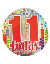 Age 11 Holographic Big Birthday Badge