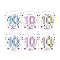 Small 10th Birthday Badges 6pk