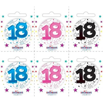 Small 18th Birthday Badges 6pk