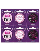 Hen Party Small Badges 6pk