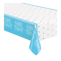 Baby Shower Blue & White Plastic Tablecover