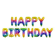 Happy Birthday Rainbow Letter Banner 11ft Foil Balloon