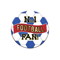 No.1 Football Fan 15cm Red, Blue And White Badge