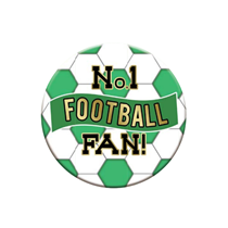 No.1 Football Fan 15cm Green & White Badge