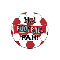 No.1 Football Fan 15cm Red And White Badge