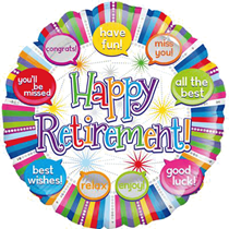 Happy Retirement 18" Speech Bubbles Foil Balloon