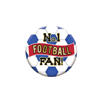 No.1 Football Fan 5.5cm Red, Blue And White Badges 6pk