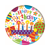Happy Birthday Candles Jumbo Badge 150mm