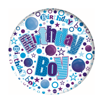 Birthday Boy Blue Jumbo Badge 150mm