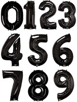 Qualatex Black 34" Foil Number Balloons 0 - 9