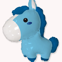 Blue Baby Horse 34" Large Shape Foil Balloon