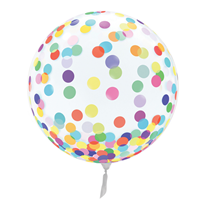 Multi-Coloured Spots 18" - 22" Clear Sphere Vortex Balloon