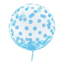 Blue Spots 18" - 22" Clear Sphere Vortex Balloon