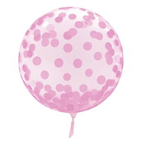 Pink Spots 18" - 22" Clear Sphere Vortex Balloo