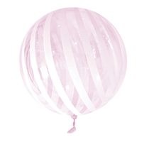 Pink Stripes 18" - 22" Clear Sphere Vortex Balloon