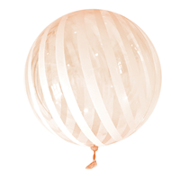 Orange Stripes 18" - 22" Clear Sphere Vortex Balloon