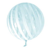 Blue Stripes 18" - 22" Clear Sphere Vortex Balloon