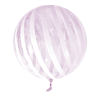Purple Stripes 18" - 22" Clear Sphere Vortex Balloon