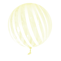Yellow Stripes 18" - 22" Clear Sphere Vortex Balloon