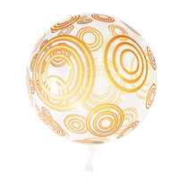 Gold Swirly 18" - 22" Clear Sphere Vortex Balloon