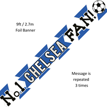 No.1 Chelsea Fan 9ft Holographic Foil Banner