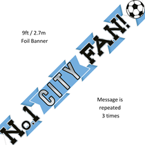 No.1 City Fan 9ft Holographic Foil Banner