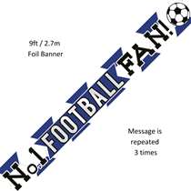 No.1 Football Fan 9ft Holographic Blue Foil Banner