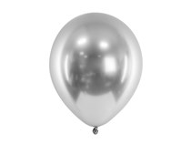 PartyDeco Glossy 11" (30cm) Silver Latex Balloons 50pk