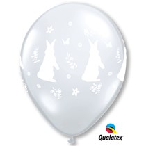 Qualatex Diamond Clear Rabbit Flower Latex Balloons 25 Pack