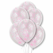  Amscan Pink Confetti 11" Latex Balloon Kit 6pk