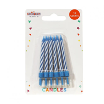 Blue Striped Party Candle 12pk