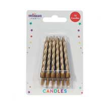 Gold Party Candles 12pce