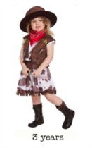 Child Wild West Cowgirl Fancy Dress Costume - Toddler