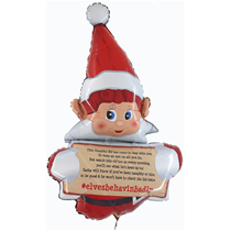 ChrIstmas Naughty Elf with Message 34" Large Shape Foil Balloon