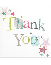 Star Print Thank You Cards with Envelopes 6pk