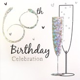 60th Birthday Silver Glitz Party Invitations with Envelopes - 6pk