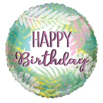 ECO ONE - Happy Birthday Pastel Leaves 18" Foil Balloon