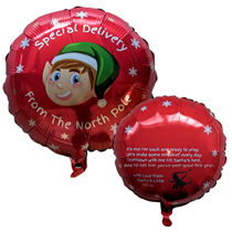 Elf Arrival Foil Balloon With Verse